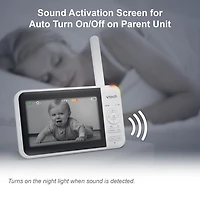 VTech VM5267 5” Digital Video Baby Monitor with Pan and Tilt and Night Light - White