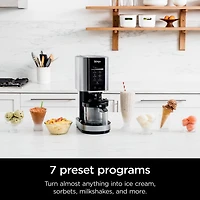 Ninja CREAMi, NC301C, Ice Cream, Gelato, Milkshake, Sorbet, Smoothie Bowl, and Lite Ice Cream Maker, 7 One-Touch Programs, 800W, Silver, Ice cream, 16 oz