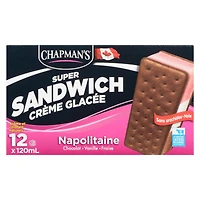 Chapman's Super Sandwich Neapolitan Ice Cream in a Box 12 x 120 ml