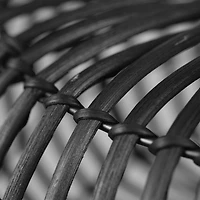 Maren 1-Light Pendant Lighting, Matte Black, Rattan Shade