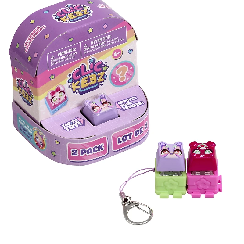 Clickeez S1 – Paquet de 2- Touches de clavier de caractères qui cliquent et claquent