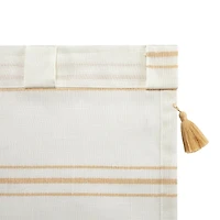 Panneau de rideau à rayures et franges en poly-coton filtrant la lumière Better Homes & Gardens, 50 x 84 pouces, Vert Panneau de rideau à pompons filtrant la lumière