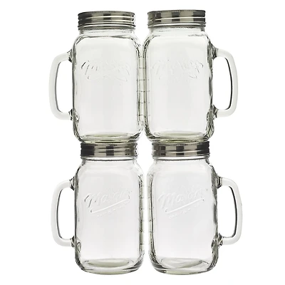 Mason Craft & More 4Pc 32oz/.94L Mason Jars with Handle