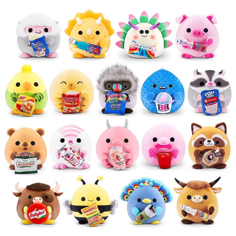 Snackles Peluche série 3 14 pouces sous licence de ZURU (Deap Sea Pig w/Olipop Strawberry Vanilla Soda) de ZURU, Peluche avec licence accessoires Snack Brand