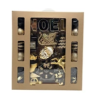 Holiday Time 50-Count Iconic Symbols of Christmas Shatterproof Christmas Ornaments, Black/Gold, 50 pieces