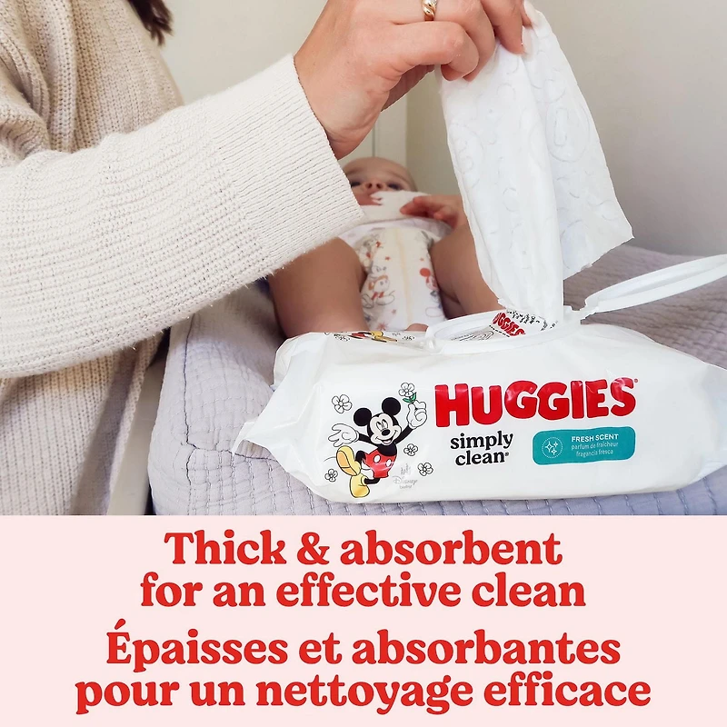 Huggies Simply Clean Fresh Scent Baby Wipes, 11 Flip-Top Packs (704 Wipes Total), 11 Packs | 704 Wipes Total