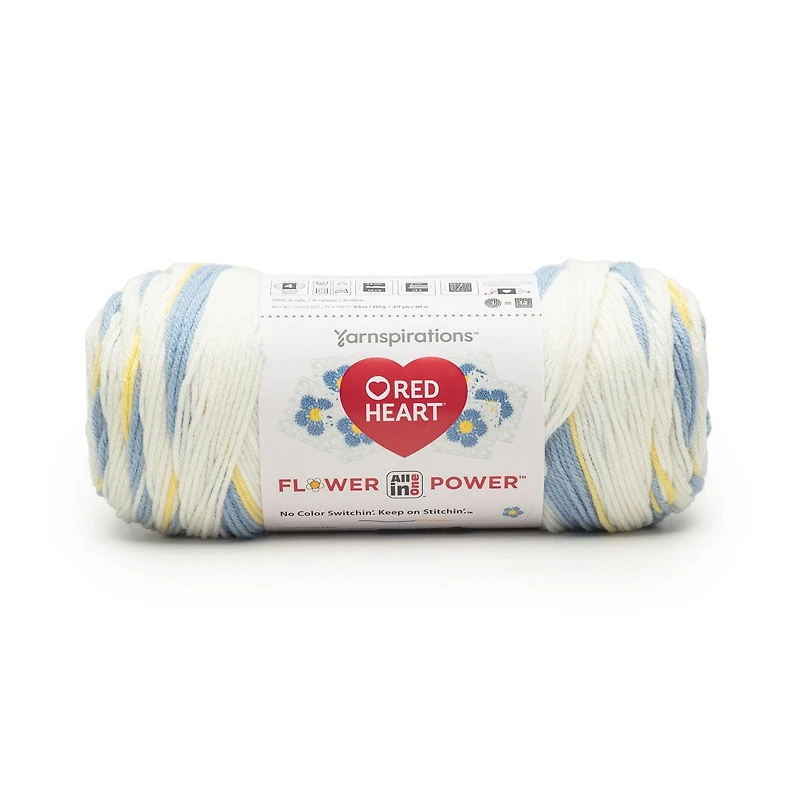 Red Heart® All In One Flower Power™ Fil acrylique peigné n° 4 (moyen), 8,8 oz/250 g, 417 yards