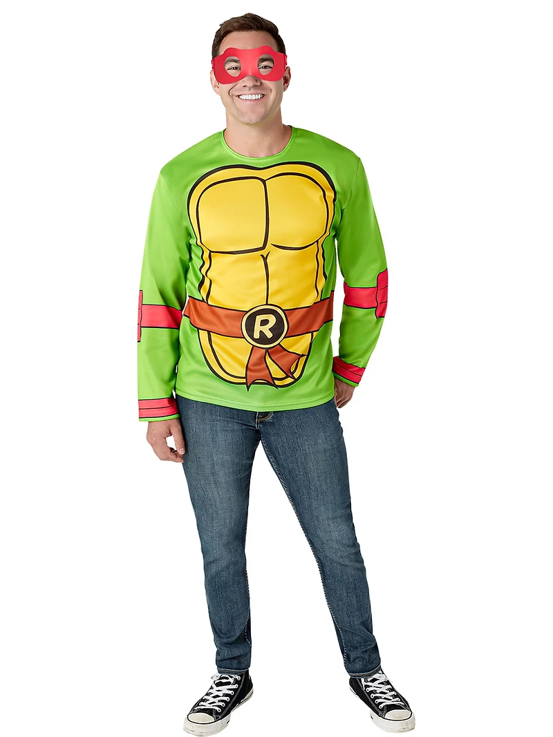 Teenage Mutant Ninja Turtles Classic Raphael Costume Top and Mask for Adults by Rubies, Men's
