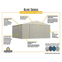 Arrow Elite 14 x 14 x 8 ft Anthracite Steel Storage Shed