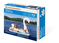 Pathfinder Inflatable 57" 1-Person Unisex Swan Float with Elegant Vine Design and Cupholder