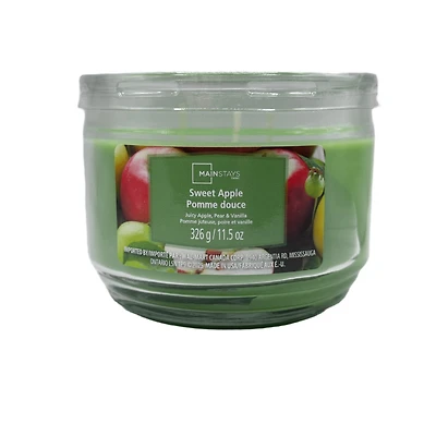 MAINSTAYS PL Bougie parfumée en pot de verre à 3 mèches, à la pomme douce, 326 g (11,5 oz) MAINSTAYS PL Bougie parfumée en pot de verre à 3 mèches, à la pomme douce, 326 g (11,5 oz)
