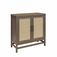 Meuble de rangement à 2 portes Lennon d’Ameriwood Home, brun moyen et faux rotin