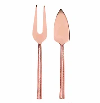 Stylex Quarry Hammered Copper Cheese Fork & Wedge Set