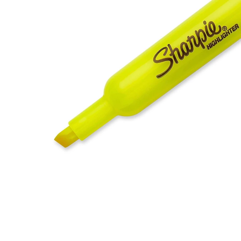 Surligneurs à réservoir Sharpie, pointe biseautée, jaune 4 pièces