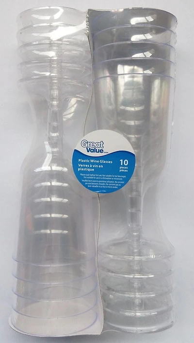 Great Value Verres à Vin en Plastique