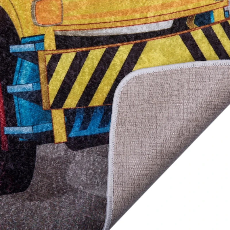 Tapis d'aire de jeux de chantier de construction, bleu/vert/orange