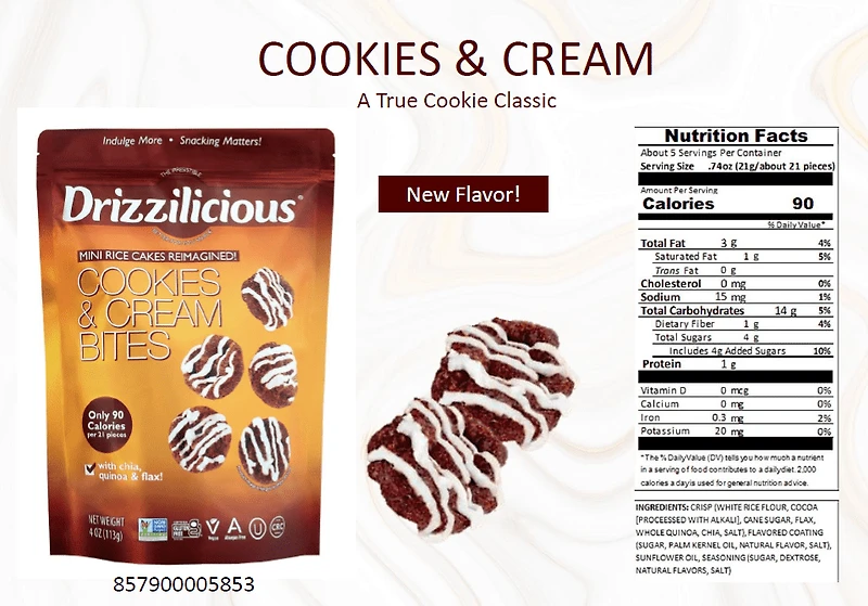 Drizzilicious L- Bites Cookies and Cream GF