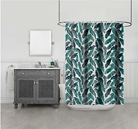 Hometrends Leaves Fabric Shower Curtain, FABRIC Leaves SC 70x72in