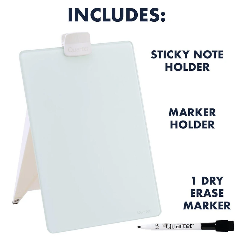 Quartet Desktop Glass Dry-Erase Easel 9" x 11"