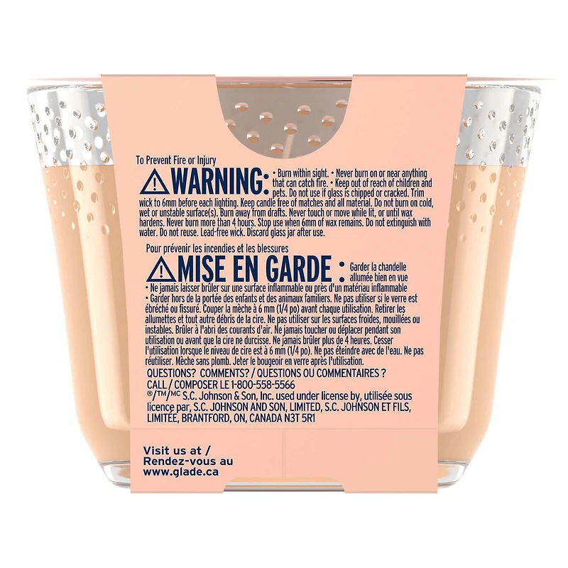 Glade® Scented Candle Air Freshener, Vanilla Caramel Twist, 3-Wick Candle