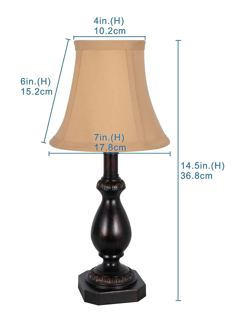 Lampe d'accent Mainstays de 14,5 po camel et bronze