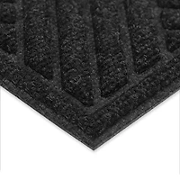 Contours "Delwood" 18-inch x 30-inch Rectangular Needlepunch Charcoal Doormat