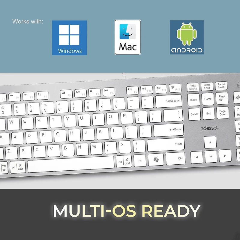 Clavier de bureau à commutateur ciseaux multi-OS (blanc)