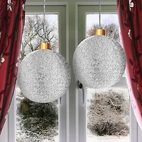 12"TINSEL ORNAMENTS SILVER