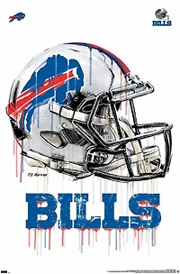 NFL Buffalo Bills - Drip Helmet 20 Wall Poster with Magnetic Frame, 22.375" x 34"