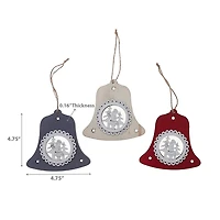Christmas Ornament Bell With Santa  - Set of 6