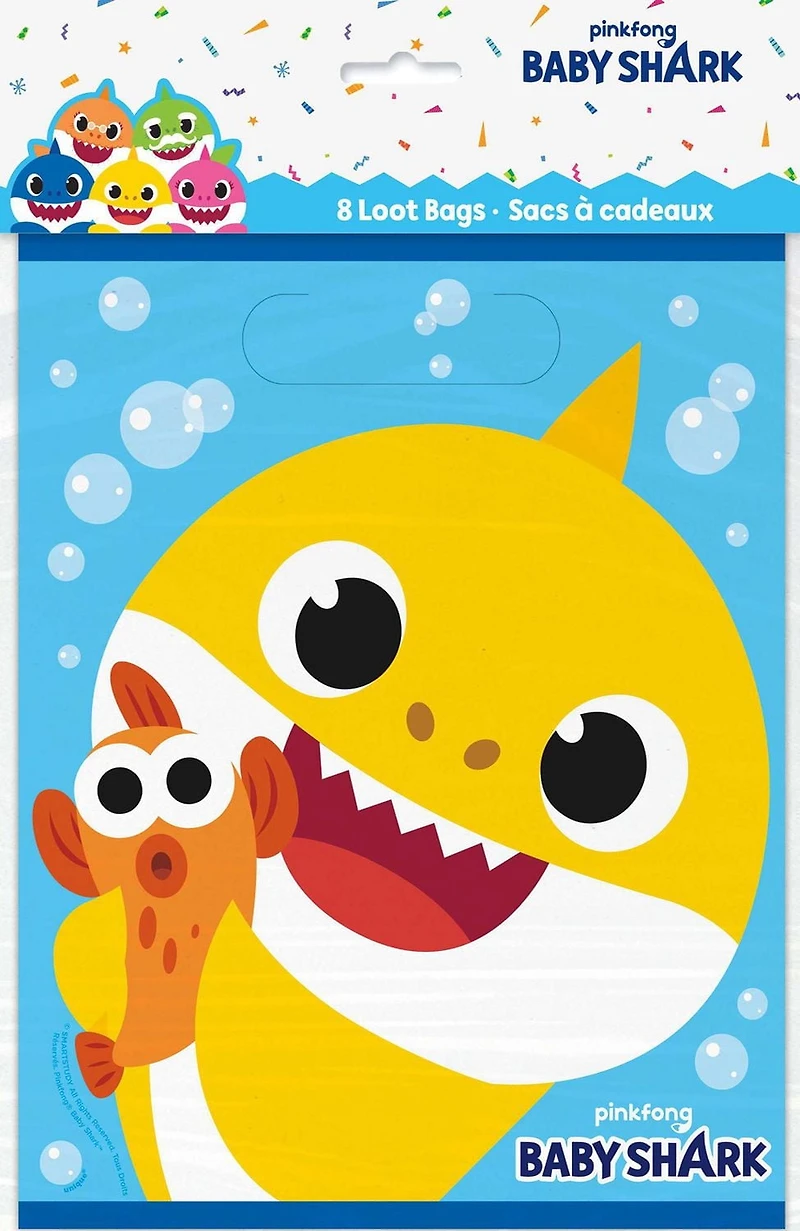 8 Baby Sharks Loot Bags