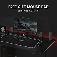 GTRACING hauteur réglable RVB électrique assis ou Stand bureau d’ordinateur avec lumières LED pour adultes , noir Contrôles Bluetooth/app, réglable en hauteur