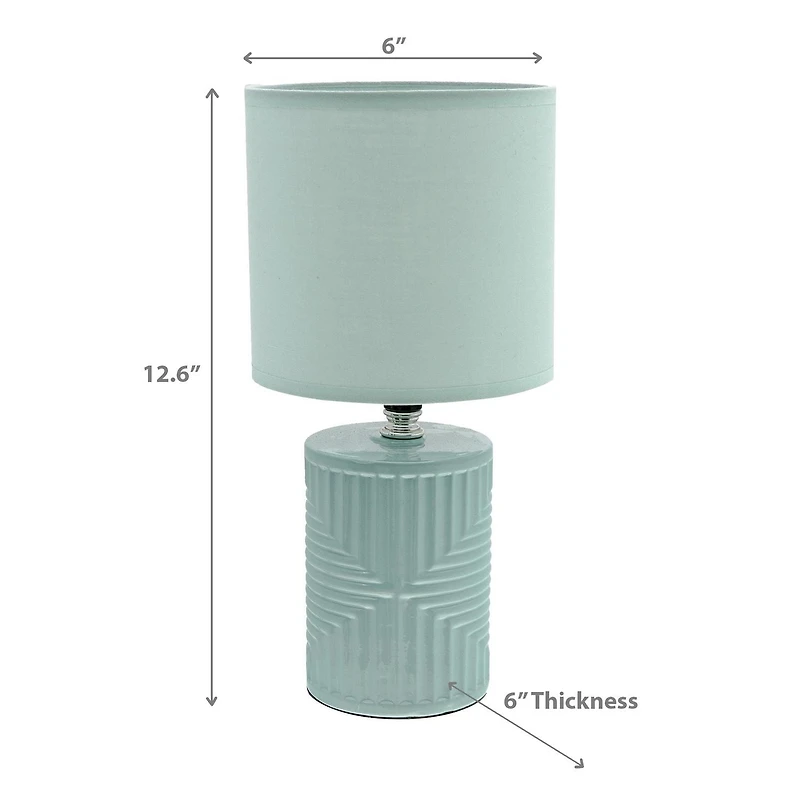 Ceramic Table Lamp With Shade Equator Mint Green