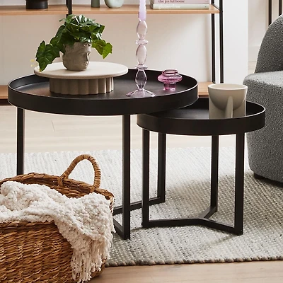 Anko Noir Coffee Table Set, Set of 2 coffee tables