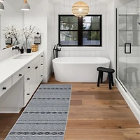 Mirage Macomb Cream & Blue 2' x 10' Runner Rug