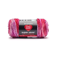 Red Heart® Super Saver Bitty Stripes™ #4 Worsted (Medium) Fil Acrylique, Bouquet de roses 10oz/283g 515 Yards