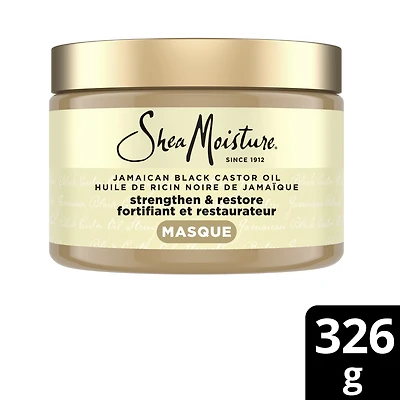 SheaMoisture Jamaican Black Castor Oil Strengthen & Restore for damaged hair Treatment Masque with Shea Butter, Peppermint and Apple Cider Vinegar 326g, 340 g Treatment Masque