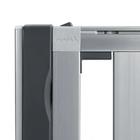 Munchkin Loft Barrière pour bébé montée sur quincaillerie pour escaliers, couloirs et portes, s'étend de 26,5" à 40" de large, aluminium argenté