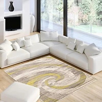 ECARPET Cora Ivory/Green Rug