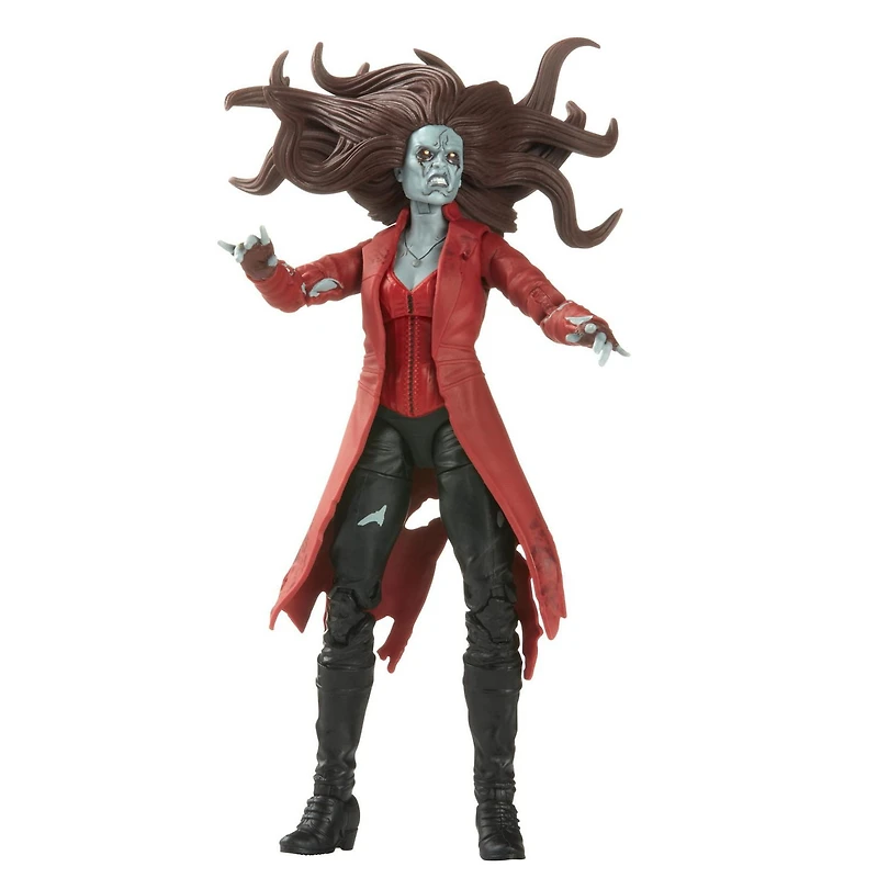 Marvel Legends Series, série What If, figurine de collection Zombie Scarlet Witch de 15 cm MCU Disney+, 2 accessoires et 1 pièce Build-a-Figure