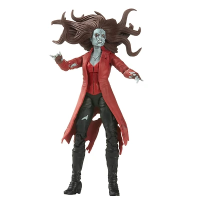 Marvel Legends Series, série What If, figurine de collection Zombie Scarlet Witch de 15 cm MCU Disney+, 2 accessoires et 1 pièce Build-a-Figure