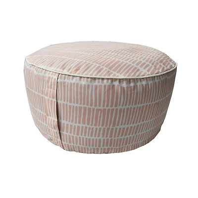 IH Casa Decor Cross Stripes Outdoor Inflatable Pouf Peach