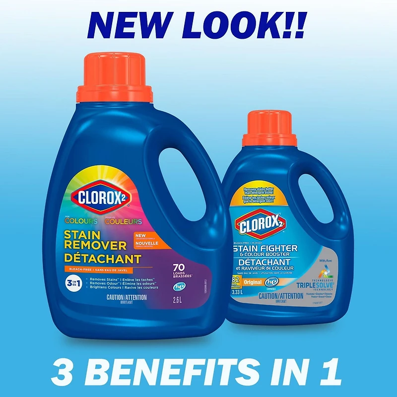 Clorox 2® for Colours, Stain Remover & Laundry Additive, 2.6L, Bleach Free, Colour Booster