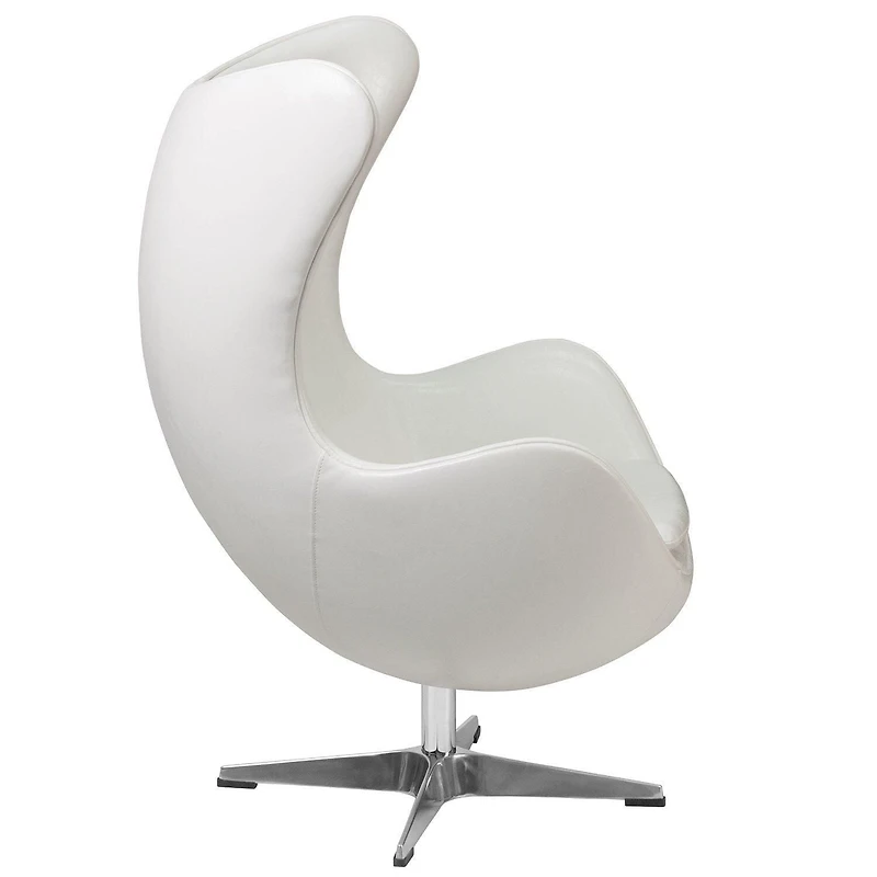 Fauteuil Canadian Egg en similicuir blanc