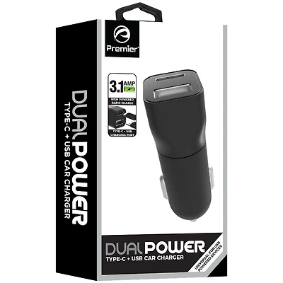 3.1Amp Type-C avec chargeur de voiture USB 3.1Amp Type-C avec chargeur USB