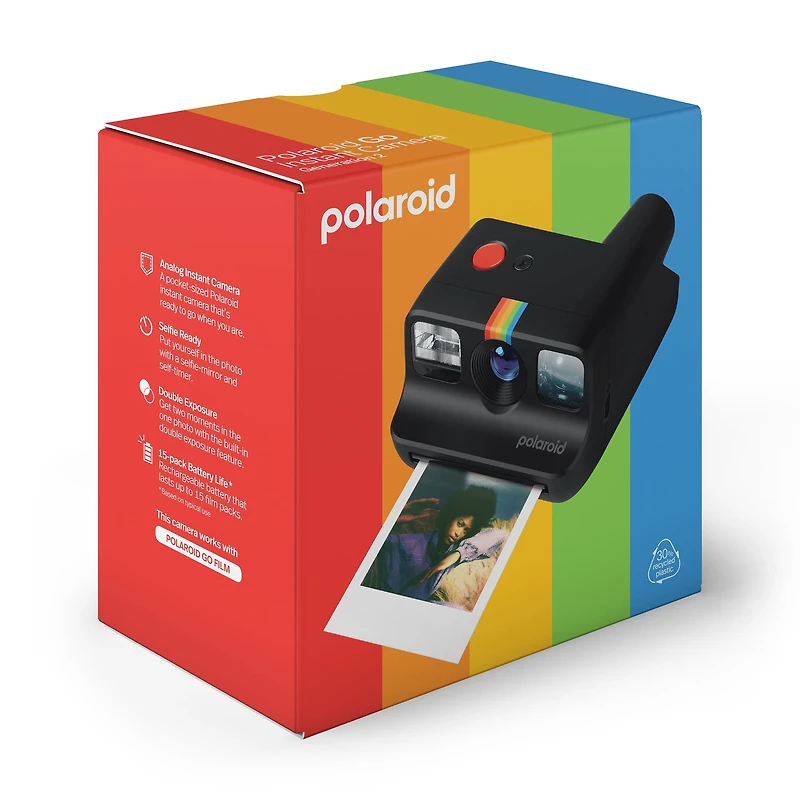 Appareil photo instantané Polaroid Go Génération 2 noir avec attache noire — Exclusivité Walmart