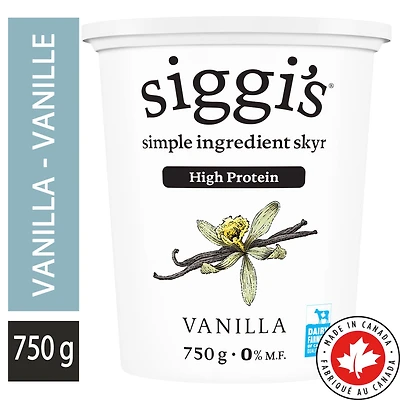 siggi’s Yogourt skyr Vanille, teneur élevée en protéines, 0 %