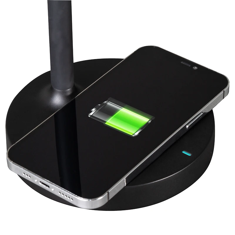 Lampe de bureau LED Gleam avec charge sans fil, ClearSun, noire, vente au détail