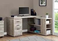 Monarch Specialties Bureau, Bureau À Domicile, Coin, Configuration Gauche, Droite, Tiroirs De Rangement, Forme De L, Travail, Ordinateur Portable, Stratifié, Beige, Contemporain, Moderne