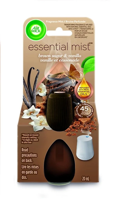 Air Wick Essential Mist Fragrance Oil Diffuser, Vanilla and Pink Papaya, 1 Refill, Air Freshener